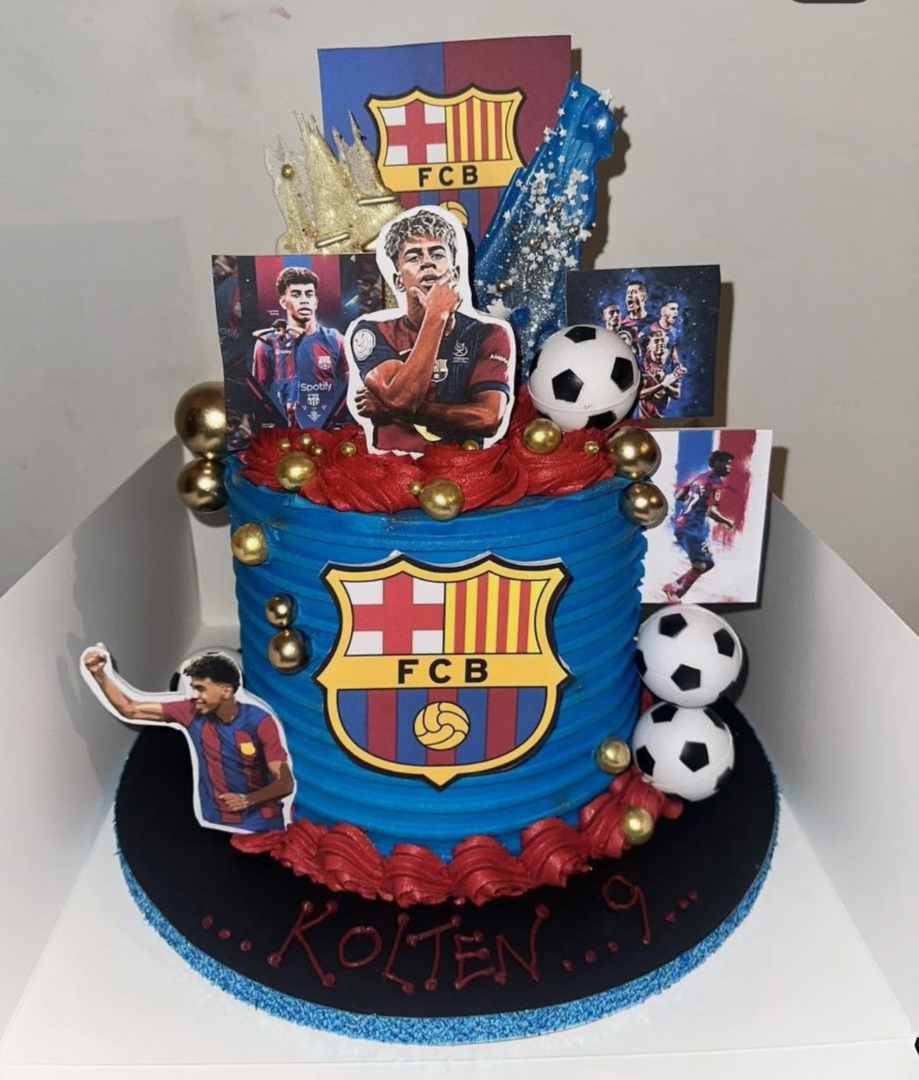Football themed celebration cake